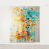 Melodie van kleuren en muzieknoten wandkleed (Voorkant)