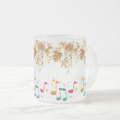 Melodie van Natuur: Muzikale noten met bruine blad Matglas Koffiemok (Voorkant rechts)