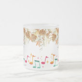 Melodie van Natuur: Muzikale noten met bruine blad Matglas Koffiemok (Center)