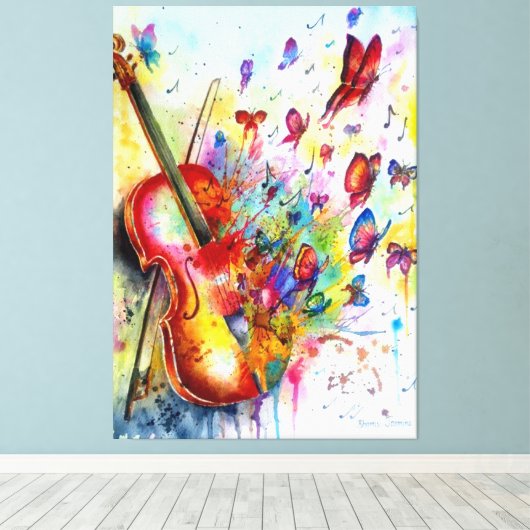 Melodie van vreugde" canvas afdruk (Insitu (Houten vloer))