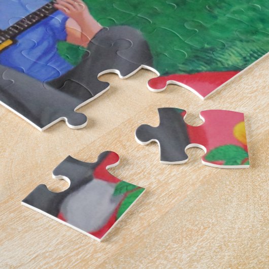 Melodieën afspelen onder de schaduw van de bomen legpuzzel (Zijkant)