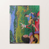 Melodieën afspelen onder de schaduw van de bomen legpuzzel (Verticaal)