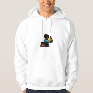  Melodieën Gramofoon Silhouet Ontwerp Hoodie
