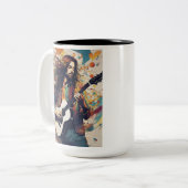 Melodieën in beweging tweekleurige koffiemok (Voorkant links)