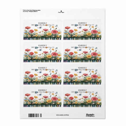 Melodieën in bloei etiket (Full Sheet)