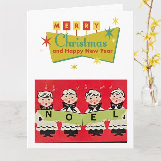 Melodieën uit het midden van de eeuw: Noel Christm Kaart (Gele Bloem)