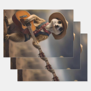 Melodieën van de Savanna A Meerkat Gitaar Serenade Inpakpapier Vel