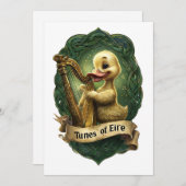Melodieën van het Eire Celtic Duck spelen een harp Kaart (Voorkant / Achterkant)