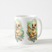 Melodieën van het Éire" Kawaii Duck spelen een har Koffiemok (Voorkant rechts)
