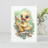 Melodieën van het Éire" Kawaii Duck Spelen op een  Kaart (Staand voorkant)