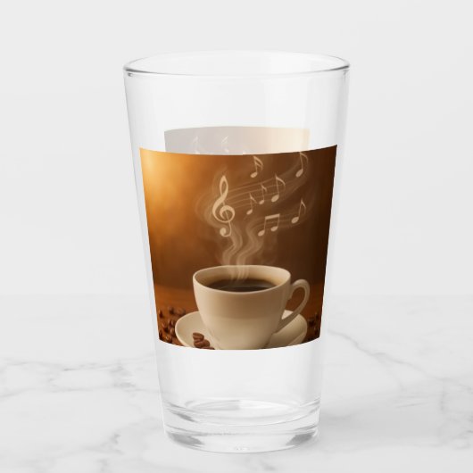 "Melodies in Steam: Musical Coffee Cup Art Mug" Glas (Voorkant)