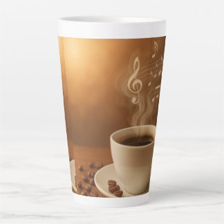 "Melodies in Steam: Musical Coffee Cup Art Mug" Latte Mok