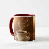 "Melodies in Steam: Musical Coffee Cup Art Mug" Mok (Voorkant links)