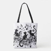Melodieuze Katten Tote Bag (Achterkant)