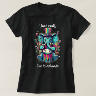 Melodieuze percussionist Ik hou echt van olifanten T-shirt