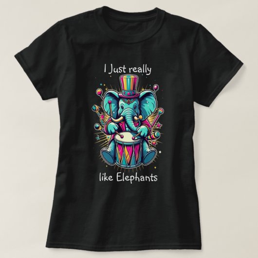 Melodieuze percussionist Ik hou echt van olifanten T-shirt (Design voorkant)