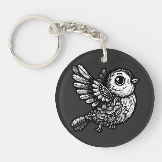 melodieuze zangvogel sereniteit sleutelhanger (Voorkant)