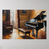 Melodische Echoes:  Piano in rustieke kamer Poster (Voorkant)