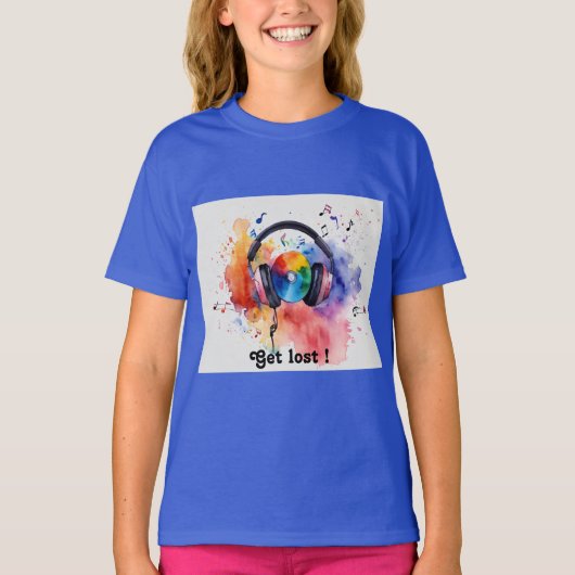 "Melodische golven: Waterverf van Kinderen muzikaa T-shirt (Voorkant)