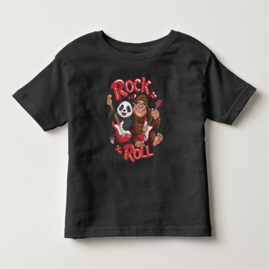 Melodische Harmonie: Bigfoot en Panda Beer Kinder Shirts (Voorkant)
