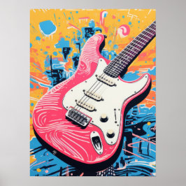 Melodische harmonie: de kleurrijke gitaar poster