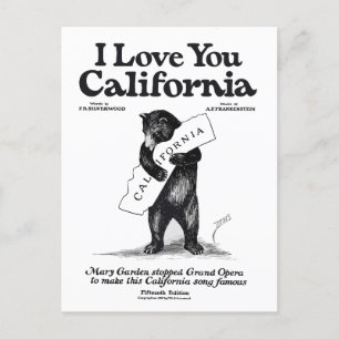 Melodische kleding: 'I Love You, California'  V Briefkaart