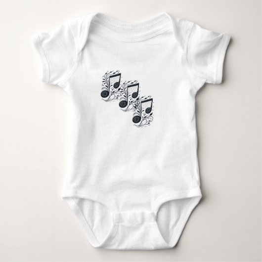Melodische noten Baby Bodysuits (Voorkant)