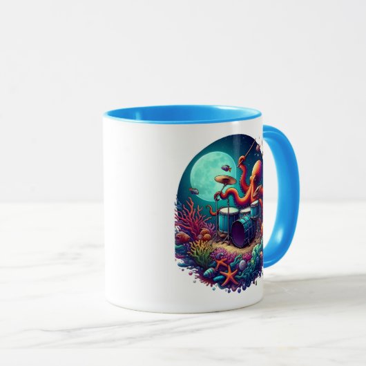 Melodische octopus: Drummen in de diepte Mok (Voorkant rechts)