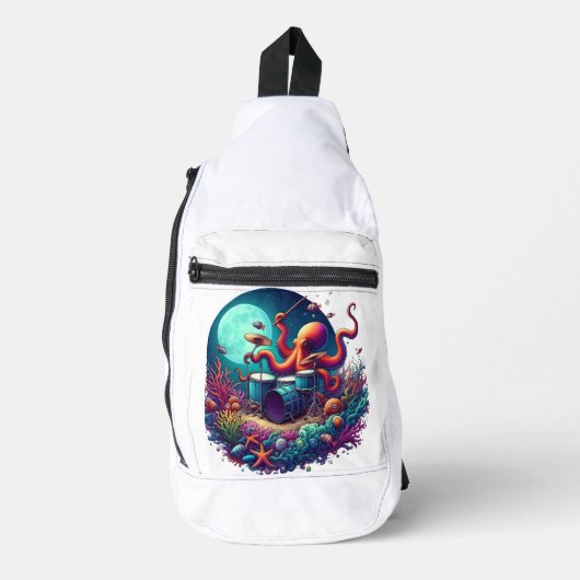 Melodische octopus: Drummen in de diepte Sling Bag (Voorkant)