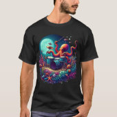 Melodische octopus: Drummen in de diepte T-shirt (Voorkant)