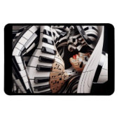 "Melodische omhelzing – magneet met artistiek muzi (Horizontaal)