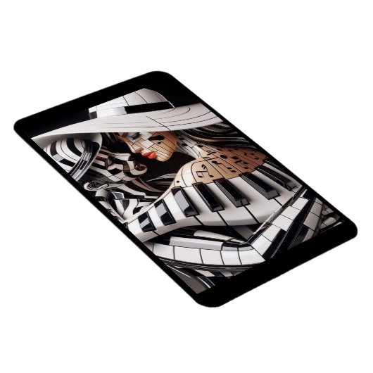 "Melodische omhelzing – magneet met artistiek muzi (Rechterzijde)