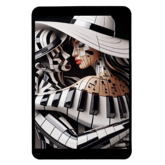 "Melodische omhelzing – magneet met artistiek muzi