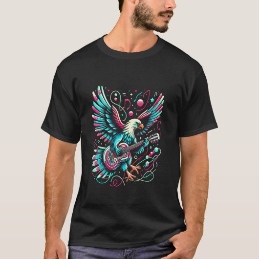 Melodische vleugels: Eagle Strumming gitaar T-shirt (Voorkant)