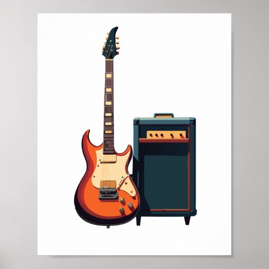 Melody elektrische gitaar en versterker poster (Voorkant)