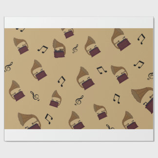  Melody Gramophone Muziekpatroon Cadeaupapier