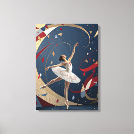 Melody in Motion Abstract Ballerina  Canvas Afdruk