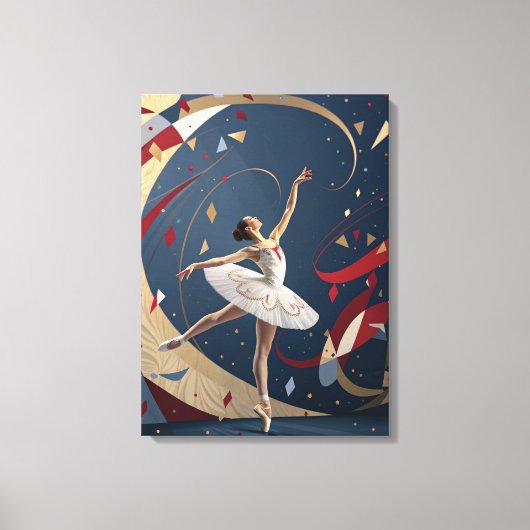 Melody in Motion Abstract Ballerina  Canvas Afdruk (Voorkant)