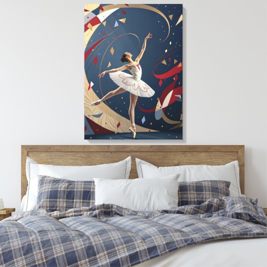 Melody in Motion Abstract Ballerina Canvas Afdruk (Insitu (Slaapkamer))