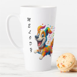 "Melody Mutt" T-shirt - Whimsical hondenontwerp me Latte Mok