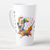 Melody Mutt" T-Shirt - Whimsical Musical Dog Desig Latte Mok (Linkerhoek)