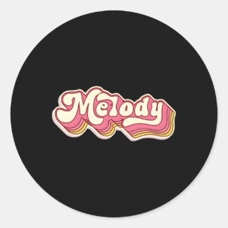 Melody Naam Gepersonaliseerde voornaam Achternaam Ronde Sticker