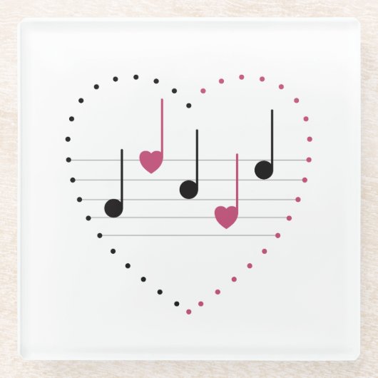 Melody of Love Glazen Onderzetter (Voorkant)