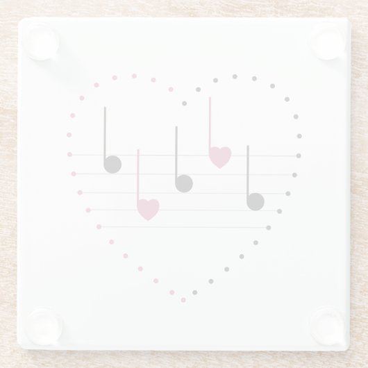 Melody of Love Glazen Onderzetter (Achterkant)