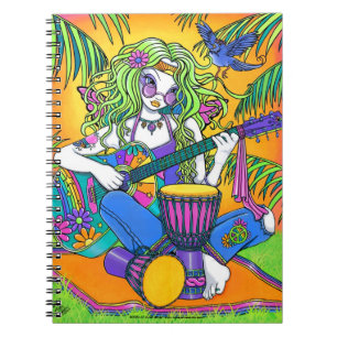 Melody Rainbow Guitar Hippie Fairy-laptop Notitieboek