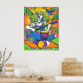 "Melody" Rainbow Guitar Hippie Fairy Poster (Keuken)