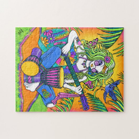 "Melody" Rainbow Guitar Hippie Fairy Puzzle Legpuzzel (Horizontaal)