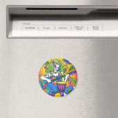 "Melody" Regenbooggitaar Hippie Fairy Magnet (Insitu (Vaatwasser))