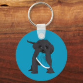 Melody The Affenpinscher Puppy Stealing Shoe Sleutelhanger (Voorkant)