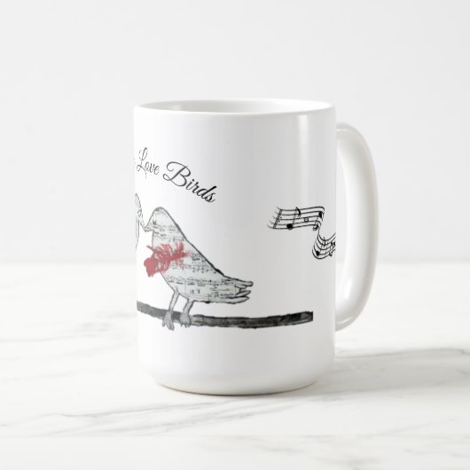 Melody Tortelduifjes - muzieknoten Koffiemok (Voorkant rechts)